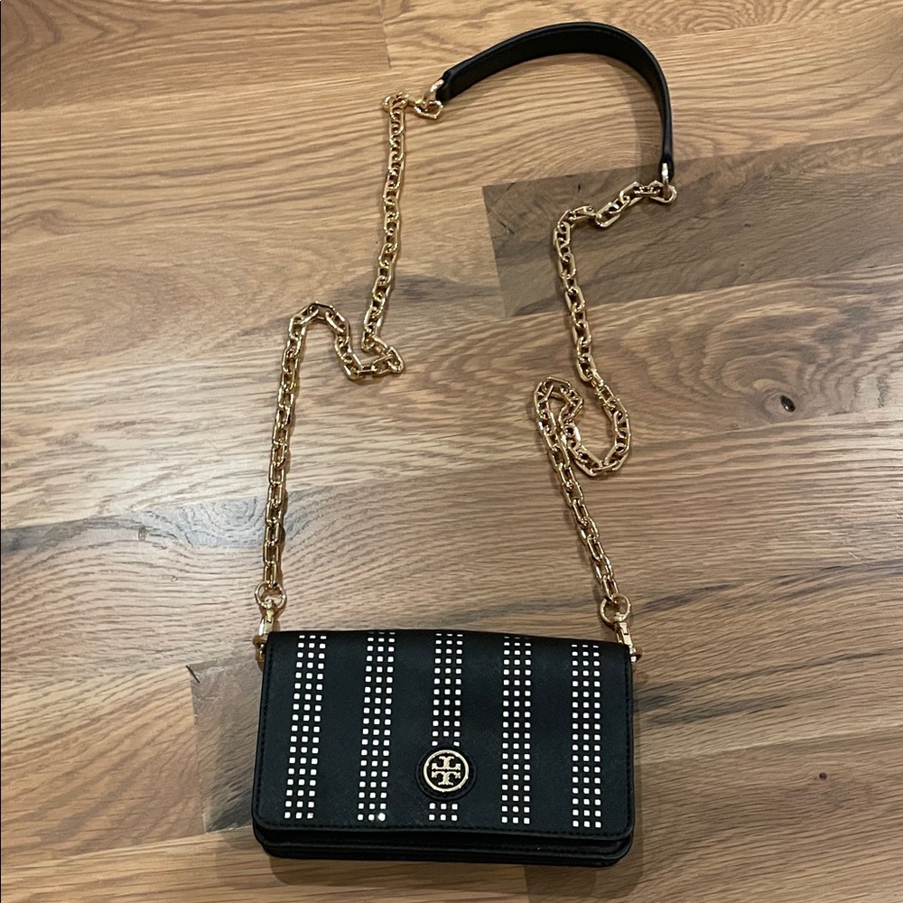 Tory Burch Black and Gold Crossbody Bag